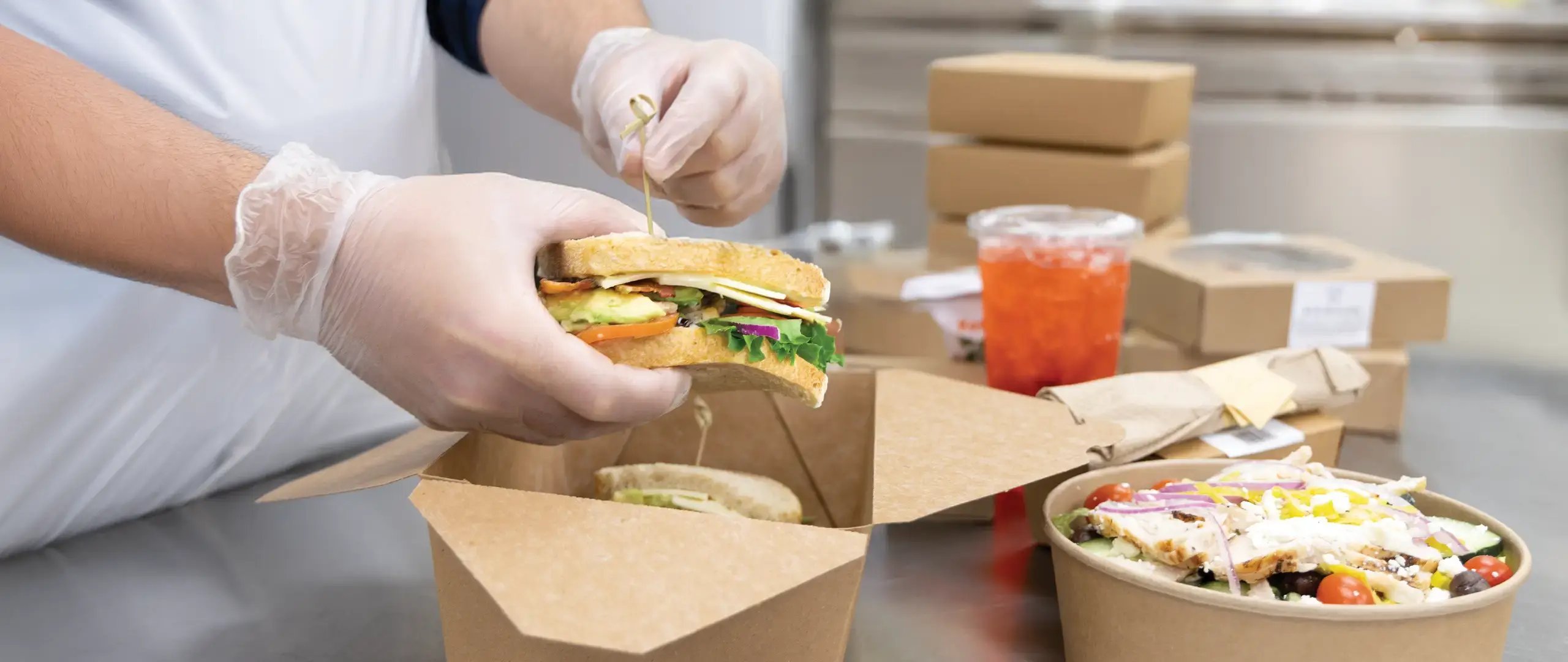 Food packed in to-go containers